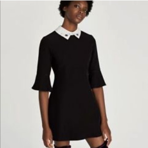 Zara Elegant Black Mini Dress - Picture 1 of 5